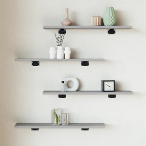 Wandregale Grau Sonoma 60x10 cm, 4er Set