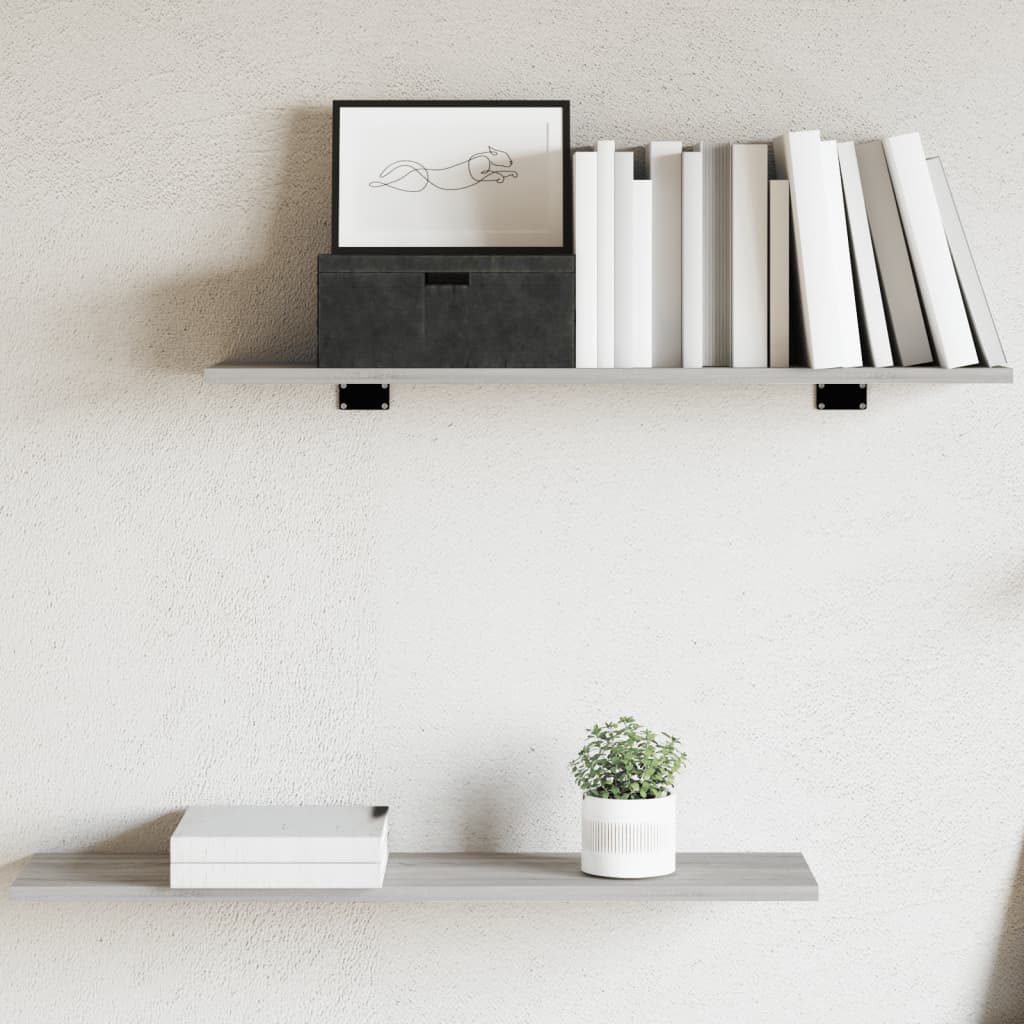 Wandregale Grau Sonoma 80cm, 4er Set