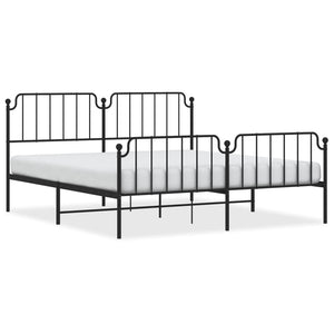 Metallbett 180x200 cm Schwarz mit Lattenrost