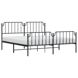 Metallbett 180x200 cm Schwarz mit Lattenrost