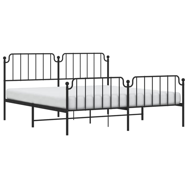 Metallbett 180x200 cm Schwarz mit Lattenrost
