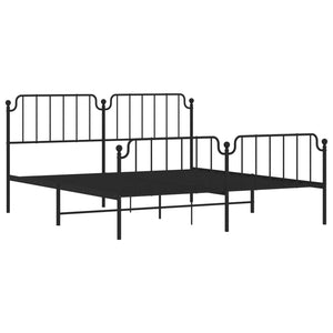 Metallbett 180x200 cm Schwarz mit Lattenrost