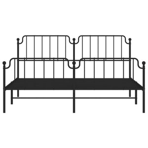 Metallbett 180x200 cm Schwarz mit Lattenrost