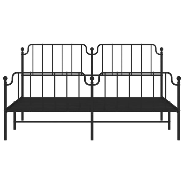 Metallbett 180x200 cm Schwarz mit Lattenrost