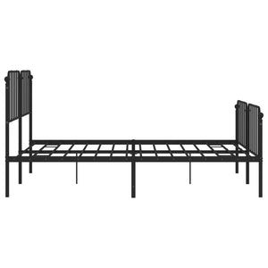Metallbett 180x200 cm Schwarz mit Lattenrost