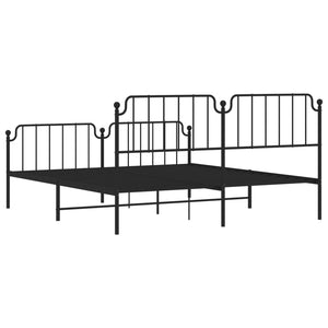 Metallbett 180x200 cm Schwarz mit Lattenrost