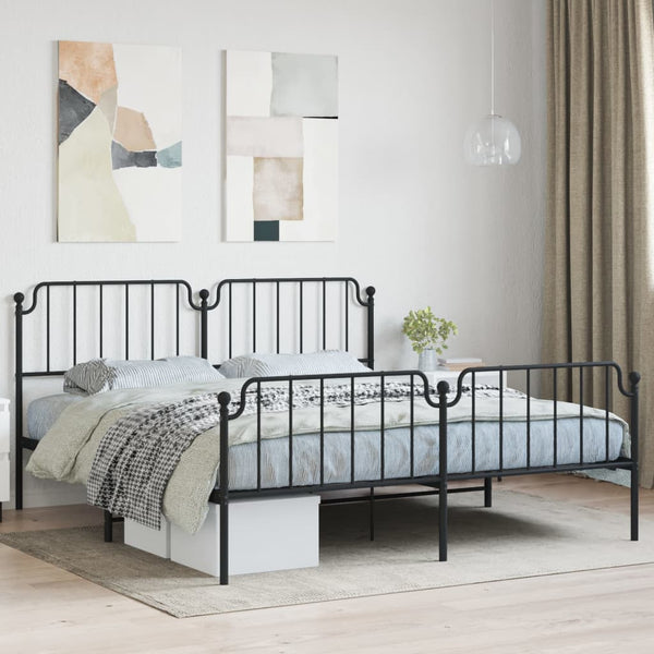 Metallbett 180x200 cm Schwarz mit Lattenrost