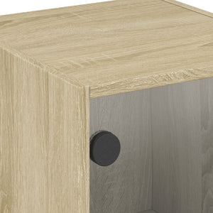 Nachttische Sonoma-Eiche mit Glastüren, 2er-Set