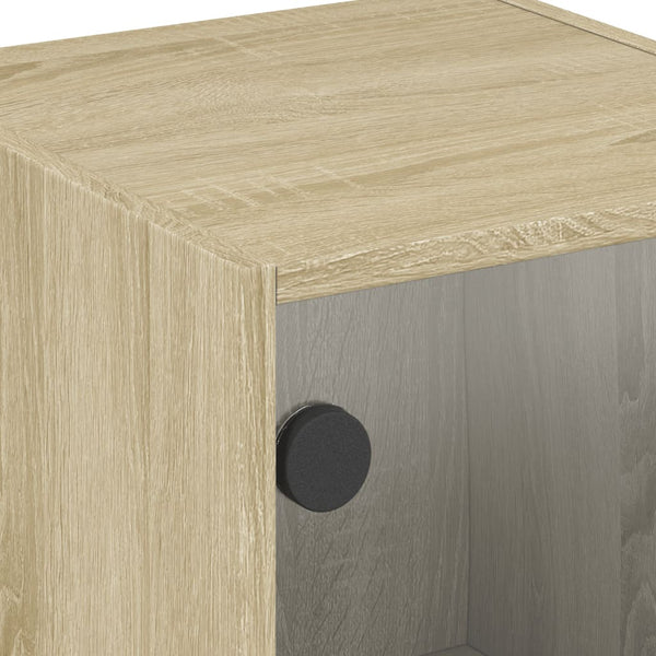 Nachttische Sonoma-Eiche mit Glastüren, 2er-Set