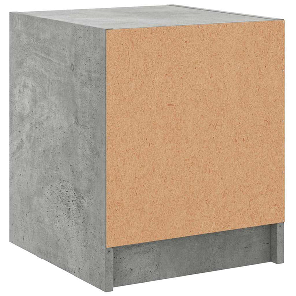 vidaXL Tables de chevet avec portes en verre 2 pcs Gris béton 35x37x42 cm