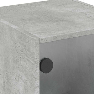 vidaXL Tables de chevet avec portes en verre 2 pcs Gris béton 35x37x42 cm