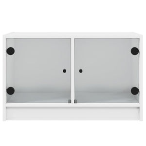 Weißer TV-Schrank mit Glastüren 68x37x42 cm