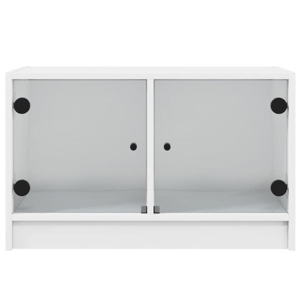 Weißer TV-Schrank mit Glastüren 68x37x42 cm