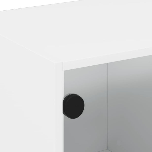 Weißer TV-Schrank mit Glastüren 68x37x42 cm