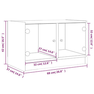 Weißer TV-Schrank mit Glastüren 68x37x42 cm