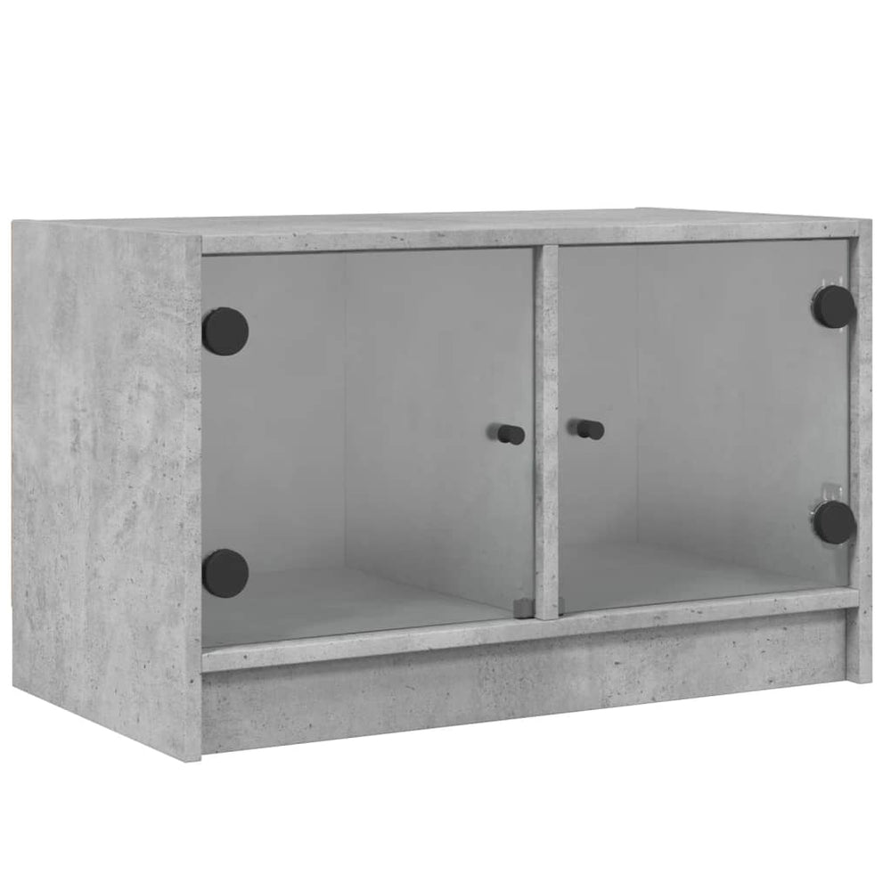 TV-Schrank Betongrau mit Glastüren 68x37x42 cm
