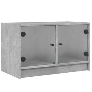 TV-Schrank Betongrau mit Glastüren 68x37x42 cm