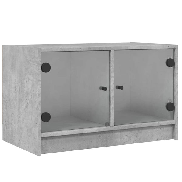 TV-Schrank Betongrau mit Glastüren 68x37x42 cm