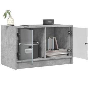 TV-Schrank Betongrau mit Glastüren 68x37x42 cm