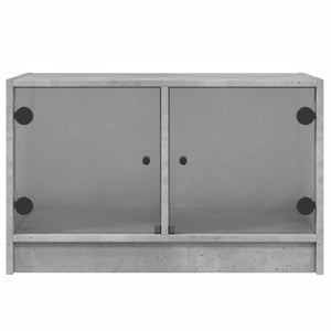 TV-Schrank Betongrau mit Glastüren 68x37x42 cm