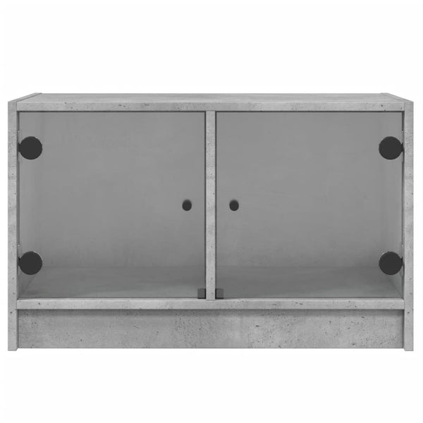 TV-Schrank Betongrau mit Glastüren 68x37x42 cm