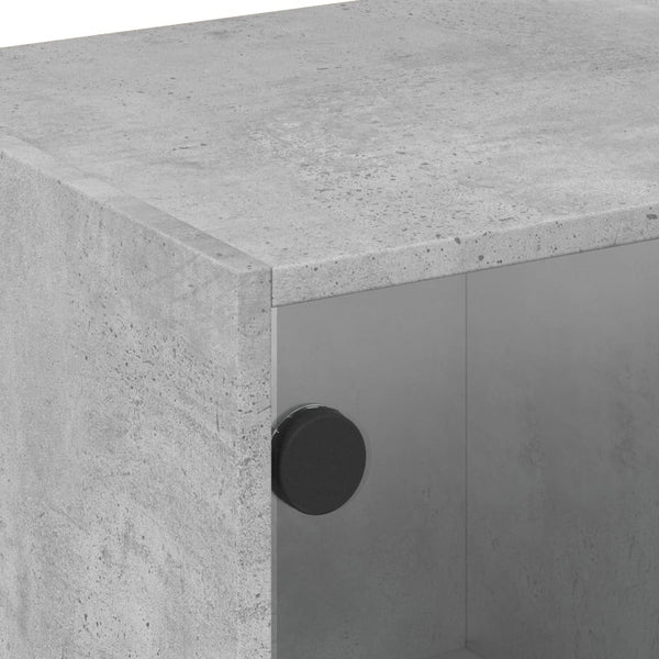 TV-Schrank Betongrau mit Glastüren 68x37x42 cm