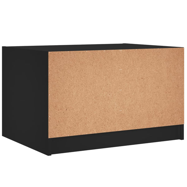 Schwarzer Couchtisch mit Glastüren 68x50x42 cm