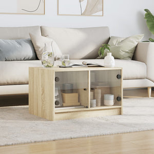 Couchtisch Sonoma Eiche mit Glastüren 68x50x42 cm