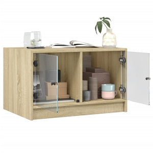 Couchtisch Sonoma Eiche mit Glastüren 68x50x42 cm