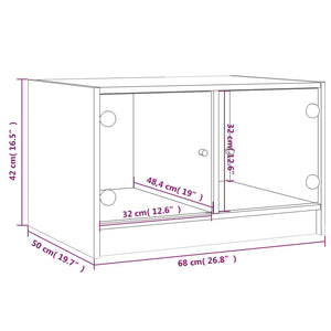 Couchtisch Sonoma Eiche mit Glastüren 68x50x42 cm
