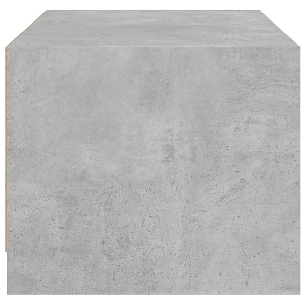 Betongrauer Couchtisch mit Glastüren