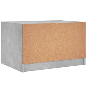 Betongrauer Couchtisch mit Glastüren
