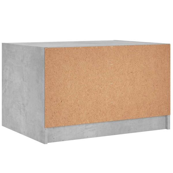 Betongrauer Couchtisch mit Glastüren