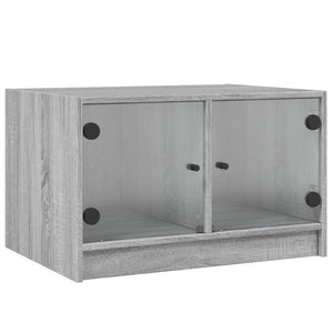 Couchtisch Grau Sonoma mit Glastüren 68x50x42 cm