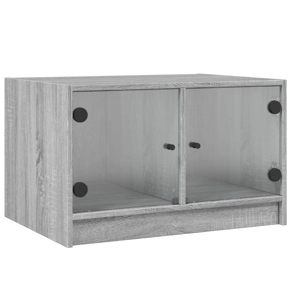 Couchtisch Grau Sonoma mit Glastüren 68x50x42 cm