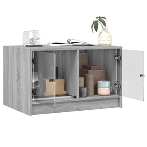 Couchtisch Grau Sonoma mit Glastüren 68x50x42 cm