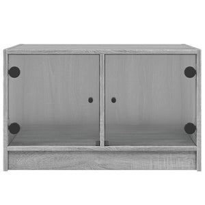 Couchtisch Grau Sonoma mit Glastüren 68x50x42 cm
