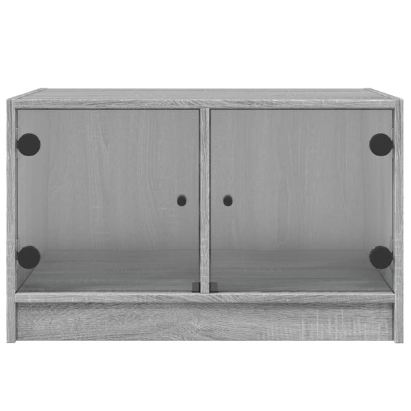 Couchtisch Grau Sonoma mit Glastüren 68x50x42 cm