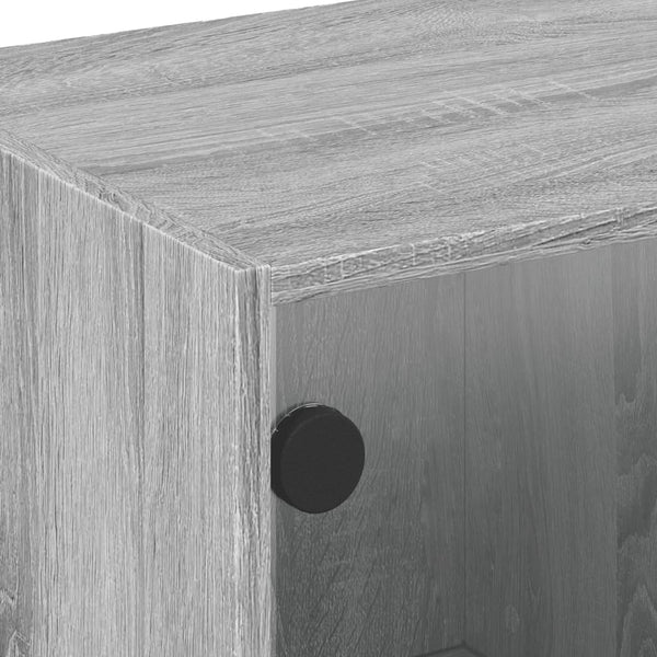 Couchtisch Grau Sonoma mit Glastüren 68x50x42 cm