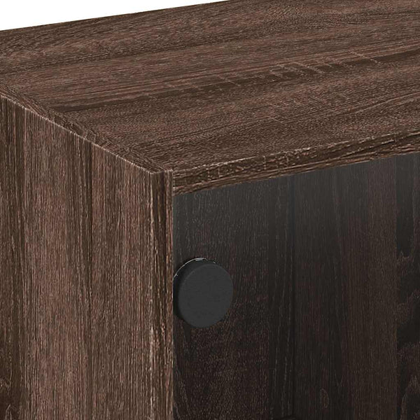 Couchtisch Braun Eichen-Optik mit Glastüren
