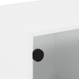 Weißer TV-Schrank mit Glastüren 102 cm