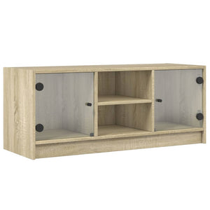 TV-Schrank Sonoma-Eiche mit Glastüren 102 cm