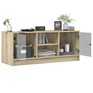 TV-Schrank Sonoma-Eiche mit Glastüren 102 cm