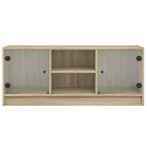 TV-Schrank Sonoma-Eiche mit Glastüren 102 cm