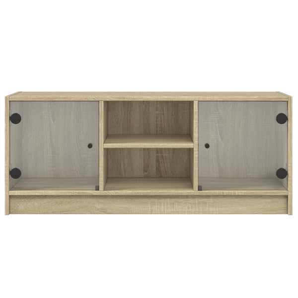 TV-Schrank Sonoma-Eiche mit Glastüren 102 cm