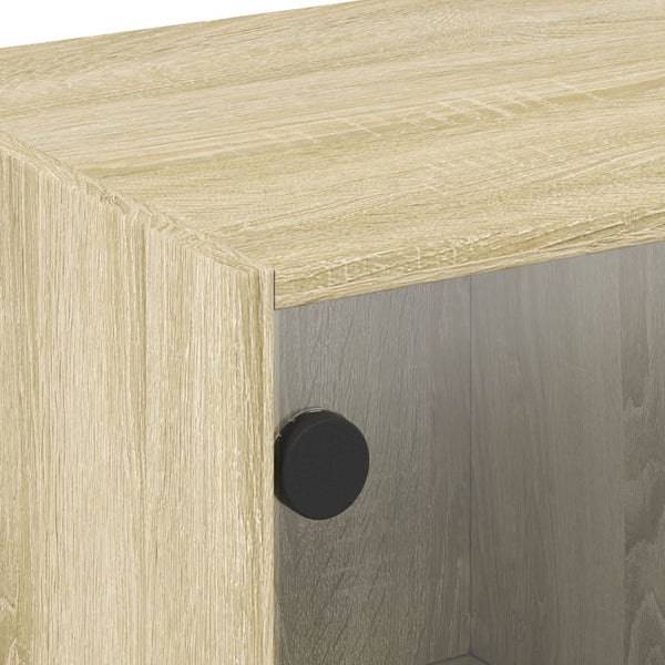 TV-Schrank Sonoma-Eiche mit Glastüren 102 cm