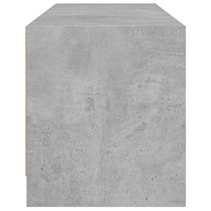 vidaXL Meuble TV avec portes en verre Gris béton 102x37x42 cm