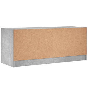 vidaXL Meuble TV avec portes en verre Gris béton 102x37x42 cm
