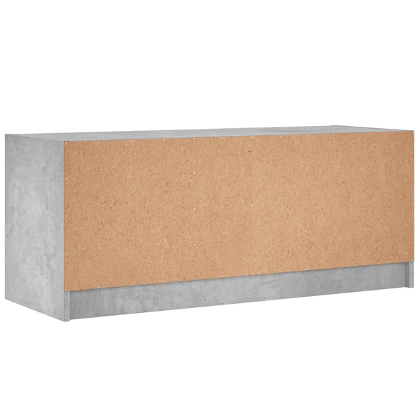 vidaXL Meuble TV avec portes en verre Gris béton 102x37x42 cm