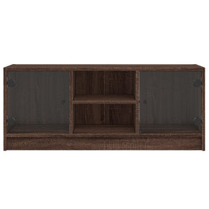 TV-Schrank Braun Eichen-Optik mit Glastüren